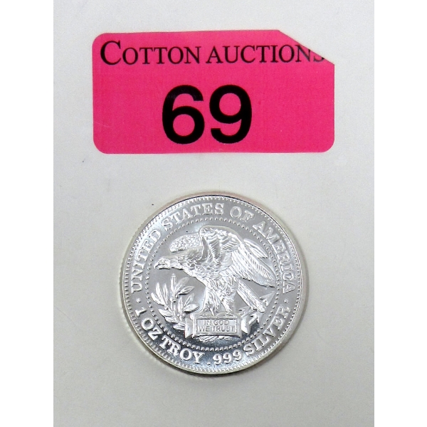 1 Oz .999 Silver Eagle/Silver Trade Unit Round 