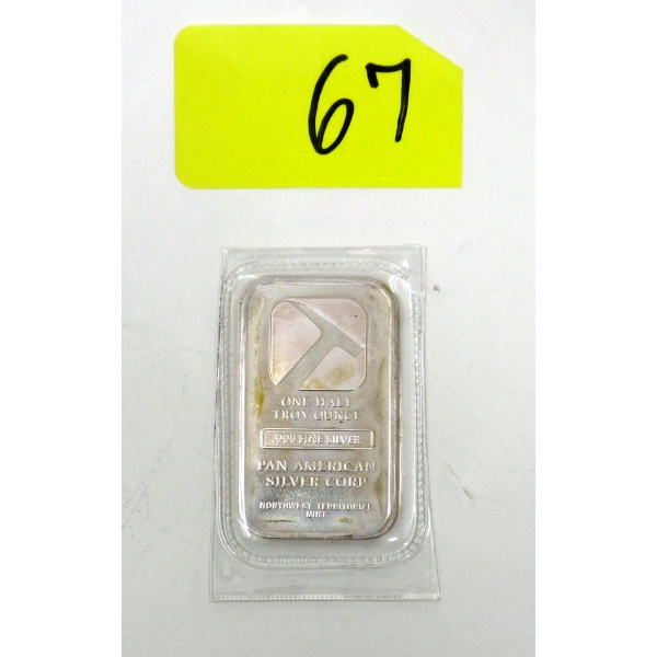 1/2 Oz .999 Silver Pan American Bar 