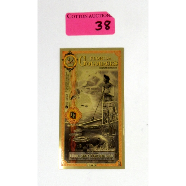 1/500 Oz .9999 Fine Gold Florida Goldback 