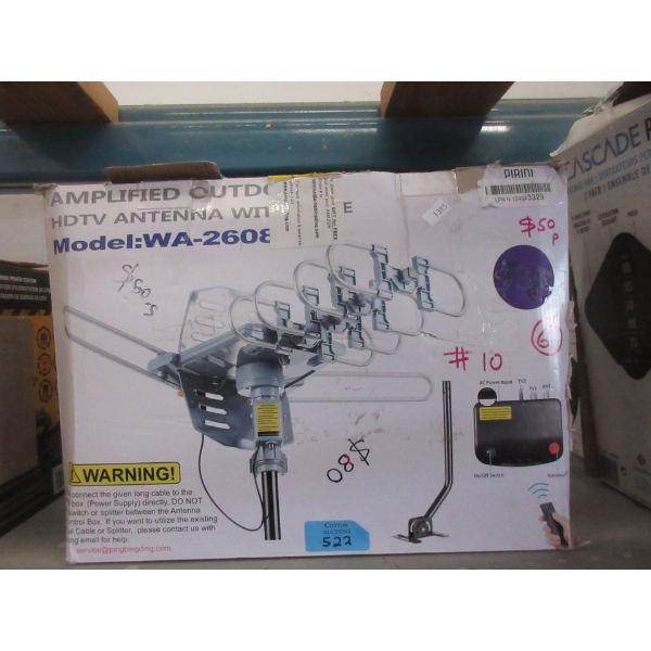 Amplified Outdoor HDTV Antenna with Pole 