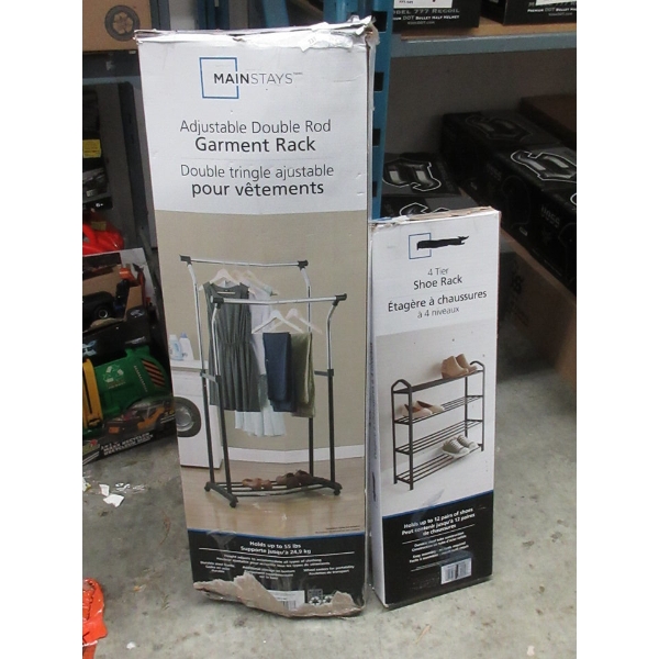 Mainstays Garment Rack & 4-Tier Shoe Rack