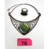 Image 1 : Sajen Sterling Silver Labradorite Ring & Necklace