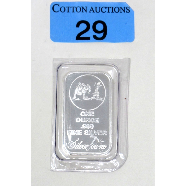 1 Oz .999 Silver Miner/Mule SilverTowne Bar 