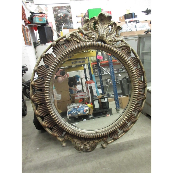 Oversize Round Beveled Wall Mirror - 44" x 50" tall
