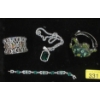 Image 1 : Tray of Green and Clear Crystal Jewelry - Preowned