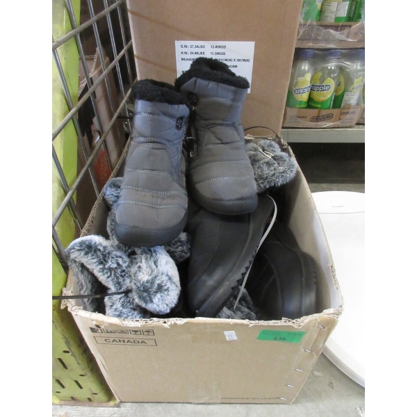 Box of Overstock Ladies & Children's Boots