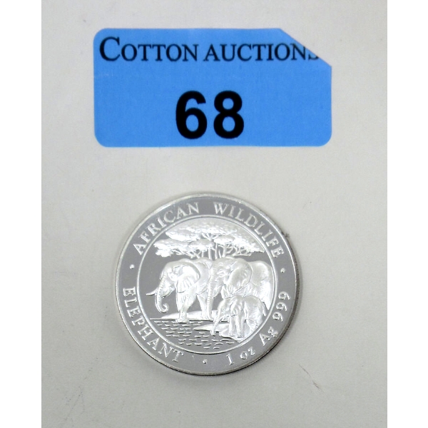 1 Oz .999 Silver 2013 African Wildlife Elephant Coin 