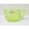 Image 6 : Fenton Green Opalescent Vaseline Glass Punch Bowl Set 