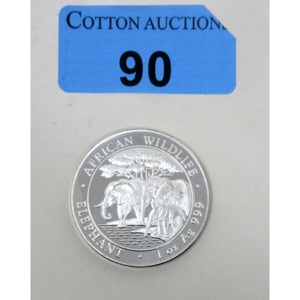 1 Oz .999 Silver 2013 African Wildlife Elephant Coin