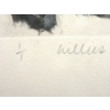 Image 2 : Original H. Aston Block Print of Lillies - Signed 