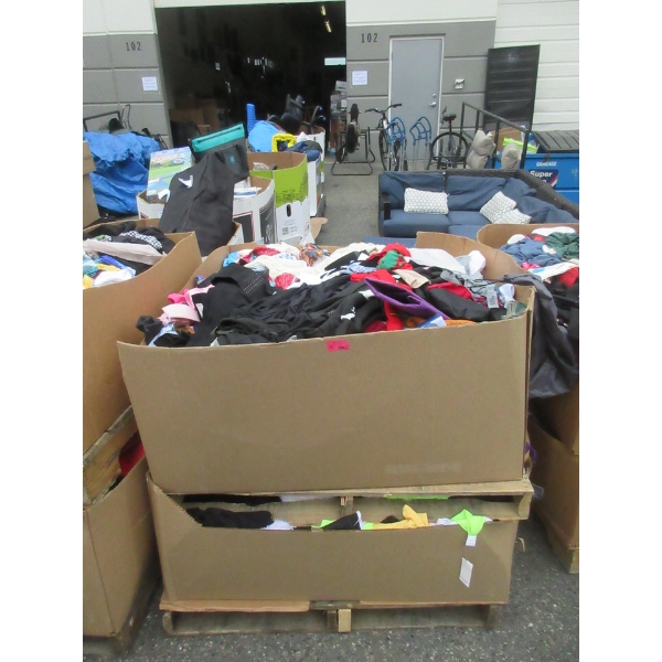 2 Short Skids of Clothing & Soft Household Goods