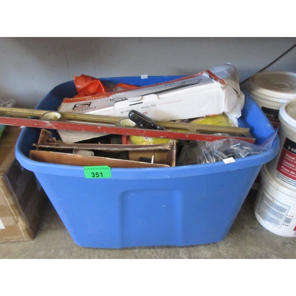 Tote of Tools & Handyman Goods - Preowned