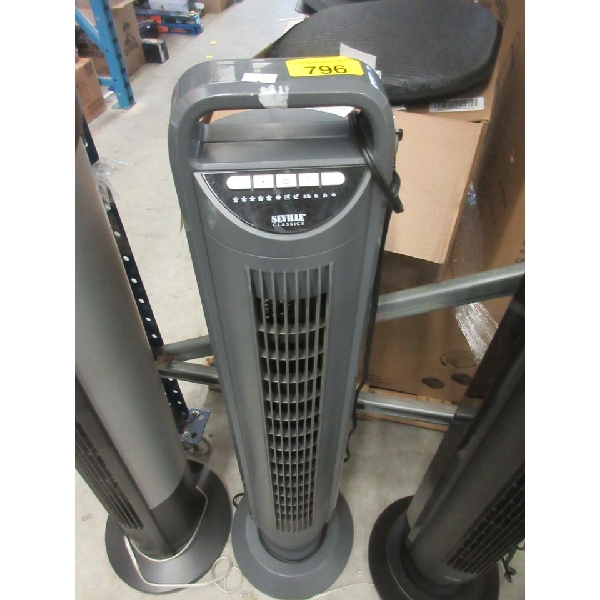 Grey Seville Oscillating Tower Fan with Remote