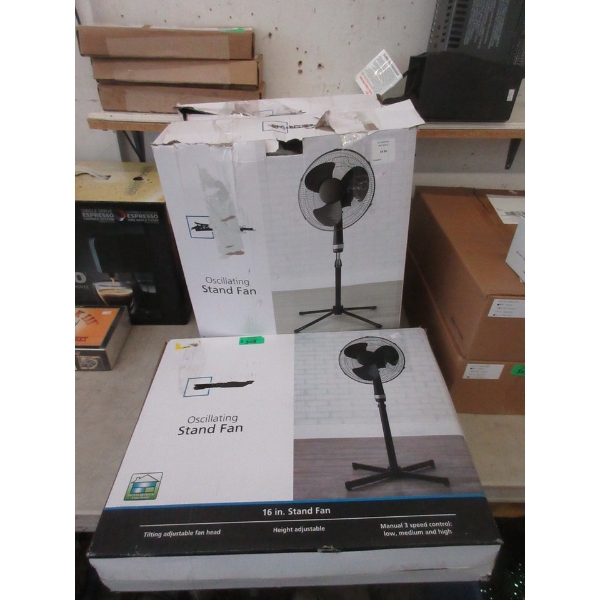 3 Mainstays 16" Oscillating Stand Fans - Black 
