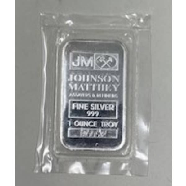 1 Oz Johnson Matthey .999 Silver Bar