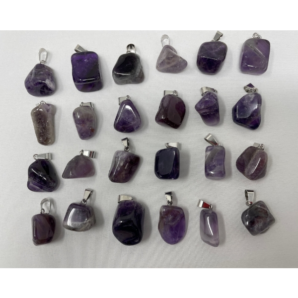 24 Purple Amethyst Pendants 