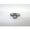 Image 2 : Blue Topaz & Diamond Solitaire Ring