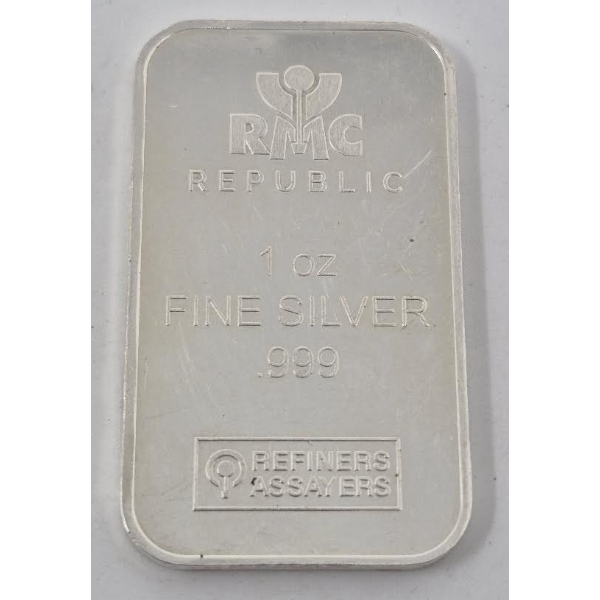 1 Oz .999 Silver RMC Republic Metals Bar
