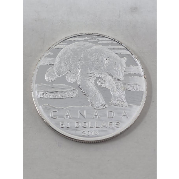 .9999 Silver 2014 Canada $50 Polar Bear Coin 