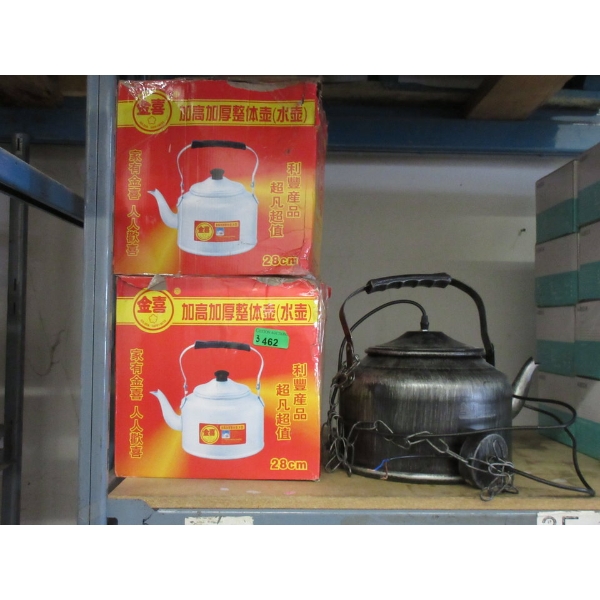 3 Metal Tea Kettle Pendant Light Fixtures - 2 in Boxes