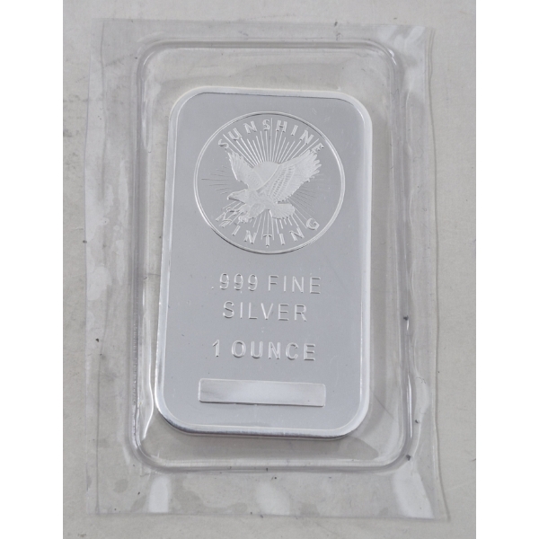 1 Oz .999 Silver Sunshine Minting Bar 
