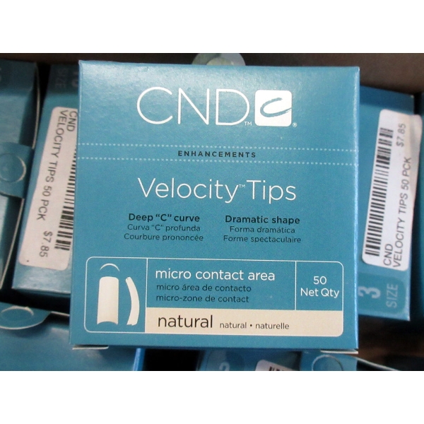 Box of 26 Packs of 50 CND Velocity Nail Tips