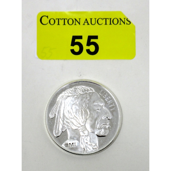 1 Oz .999 Silver Indigenous/Buffalo Round  