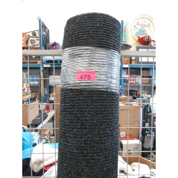 5' x 7' Black Ribbed Entrance Mat - No Rubber Backing