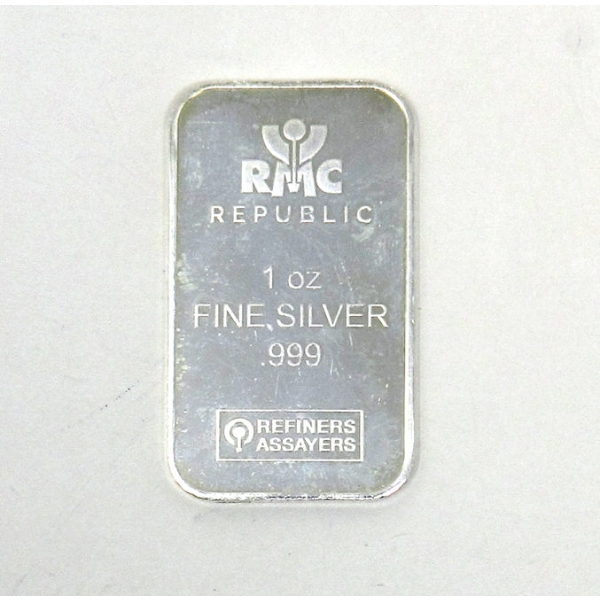 1 Oz .999 Silver RMC Republic Bar 