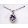 Image 1 : Large Amethyst & Diamond Sterling Silver Pendant