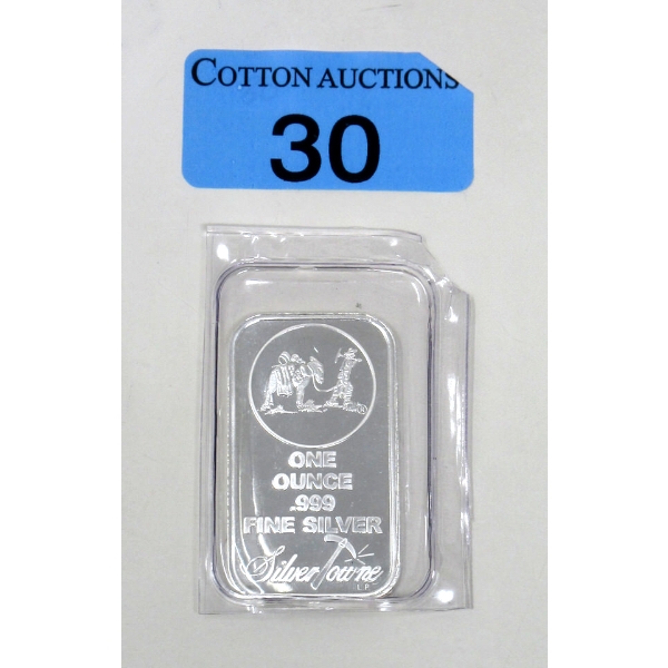 1 Oz .999 Silver Miner/Mule SilverTowne Bar 