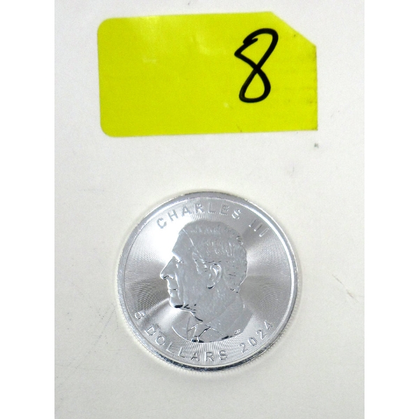 1 Oz .9999 Silver 2024 Maple Leaf Coin 