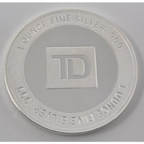 1 Oz .999 Silver TD Bank Investor Round 