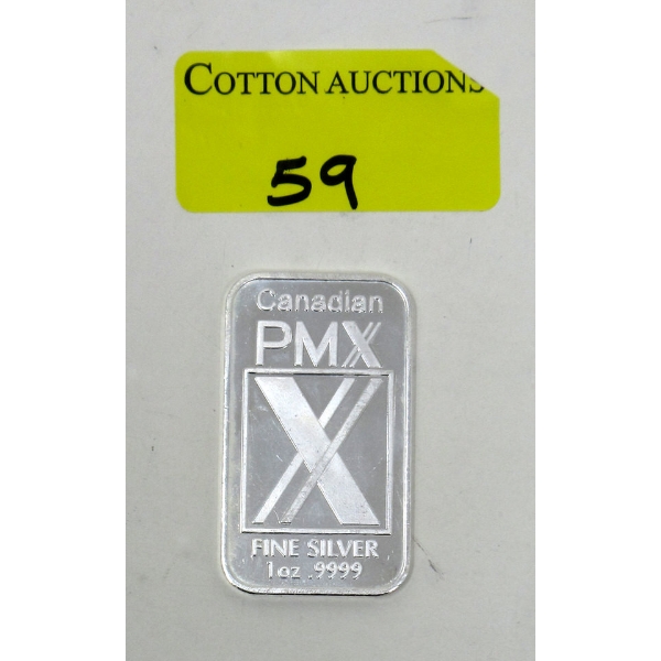 1 Oz .9999 Silver Canadian PMX Bar 