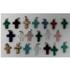 Image 1 : 20 Hand-Carved Cross Gemstone Pendants 