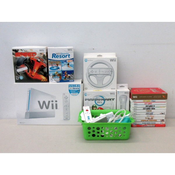 Wii Console with Accessories and 16 Games