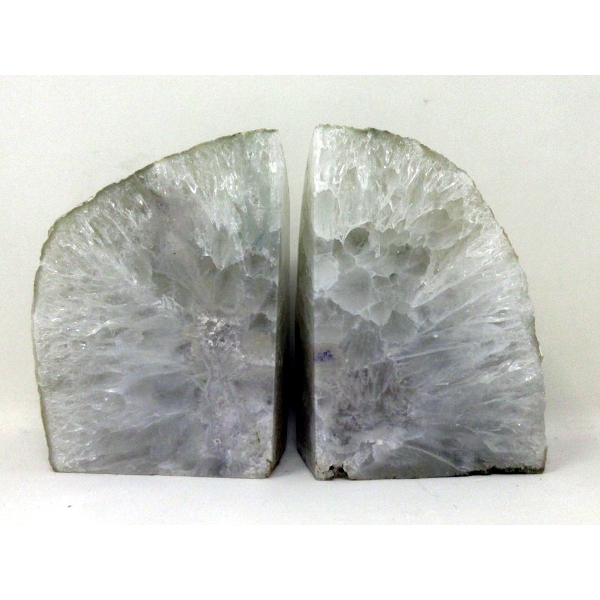 Polished Brazilian Crystal Agate Bookend Set