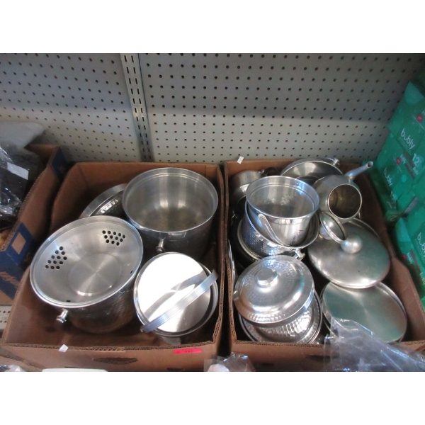 2 Boxes of Metal Ice Buckets - Preowned - As Is