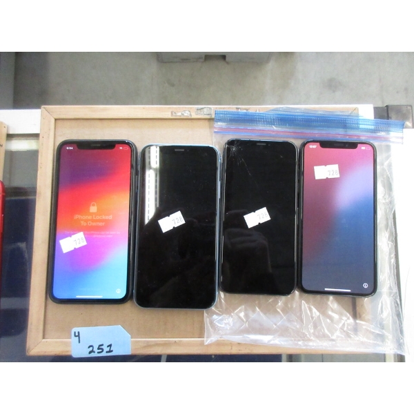 4 Assorted Preowned iPhones - As is