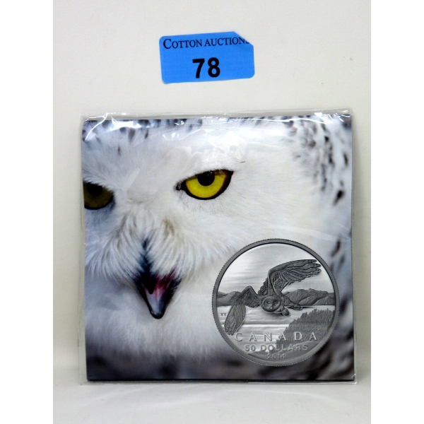 15.87 Gram .9999 Silver 2014 Snowy Owl $50 Coin 