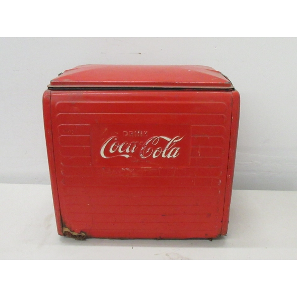 Vintage Coca-Cola Metal Cooler - 13  x 18  x 17  tall