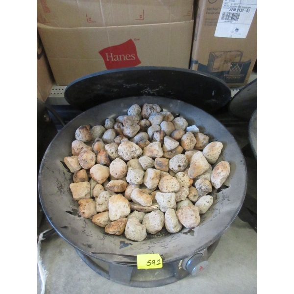 22" Gas Fire Pit with Lid - Preowned - As Is
