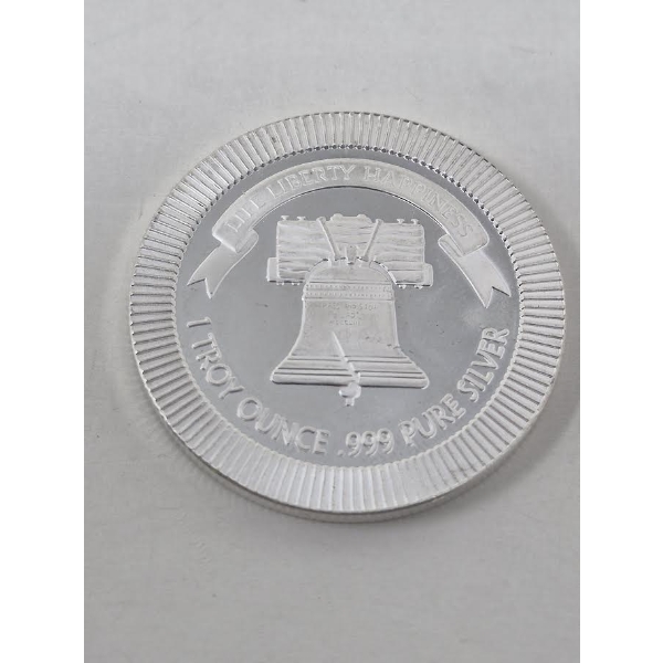 1 Oz .999 Silver Liberty Bell/Eagle Round 