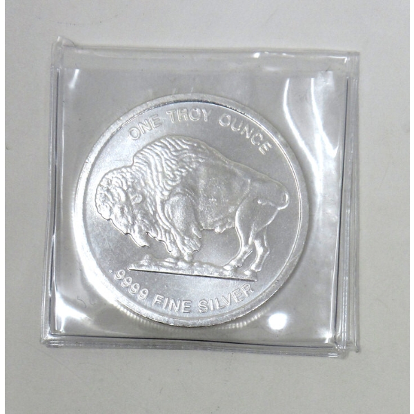 1 Oz .999 Silver Buffalo 2-Sided Round 