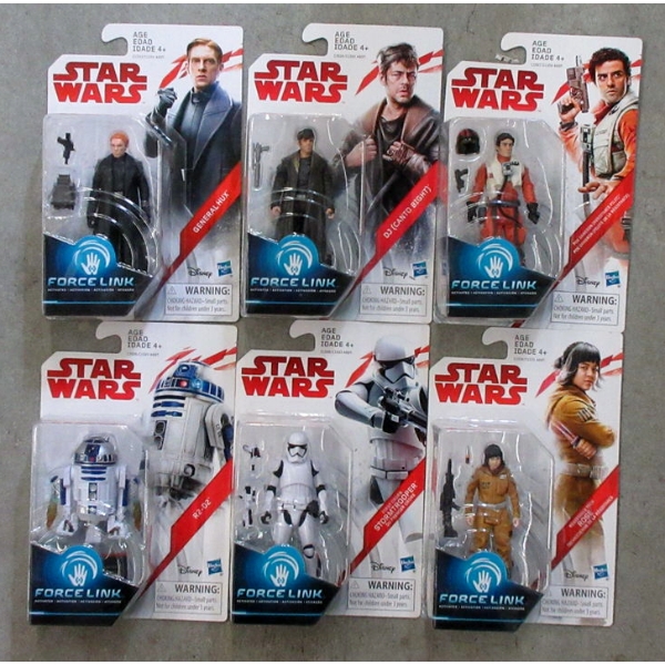 6 Disney Hasbro 2017 Star Wars Force Link Figurines