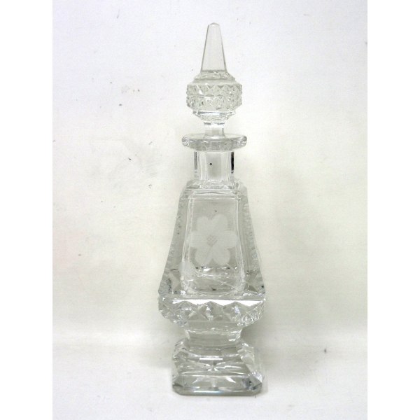 Antique 6.5" Cut Crystal Perfume Bottle