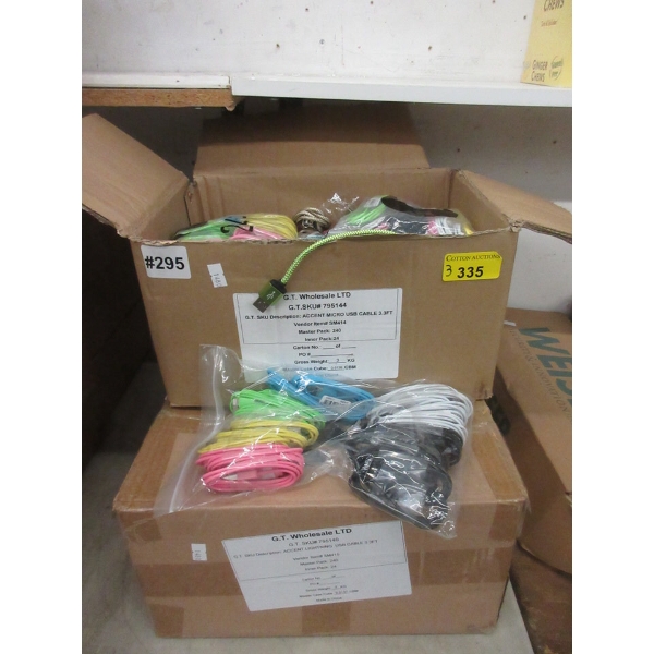 3 Cases of 240 Assorted Charge Cables