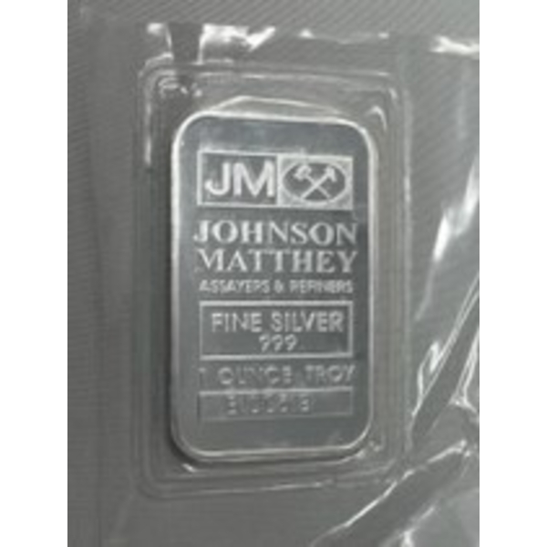 1 Oz .999 Silver Johnson Matthey Bar 