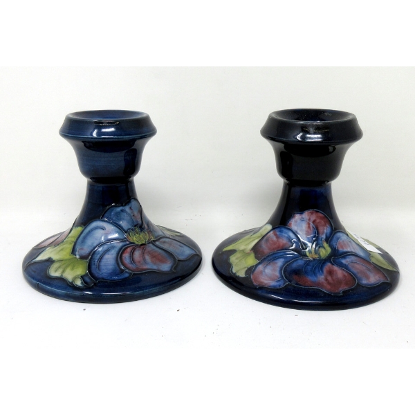 Pair of Moorcroft Candlesticks - 3.5  tall 