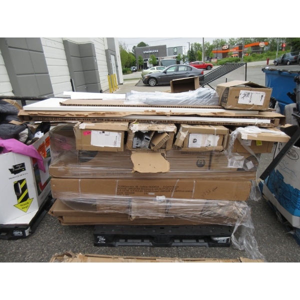 Skid of Assorted Desk & Furniture Parts